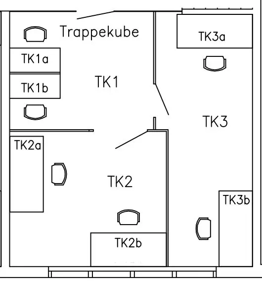 Illustrasjon av lukket kontor i Trappekuben