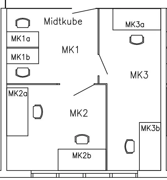 Illustrasjon av lukket kontor i Midtkuben