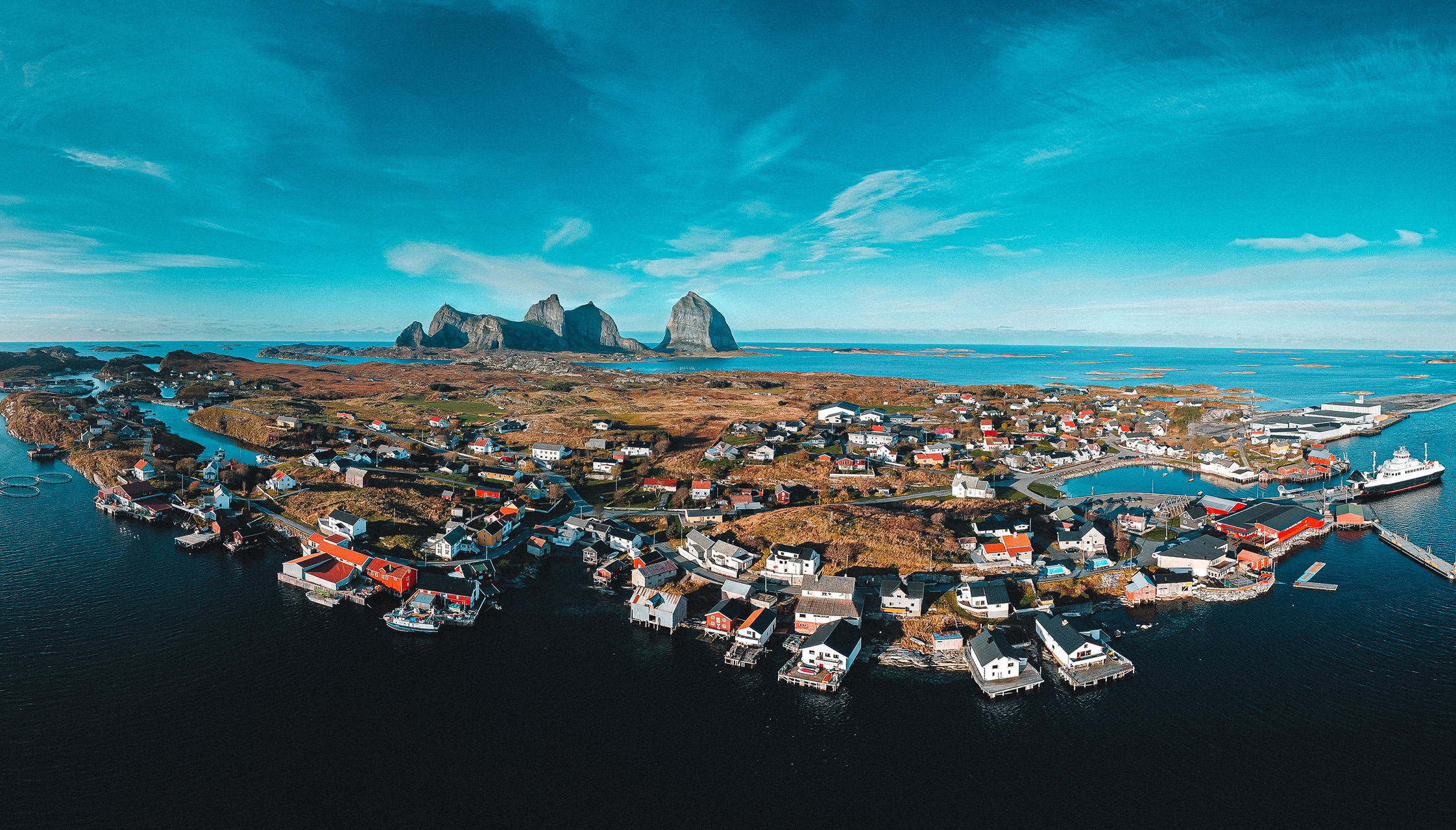 Flott flybilde på en solfylt dag